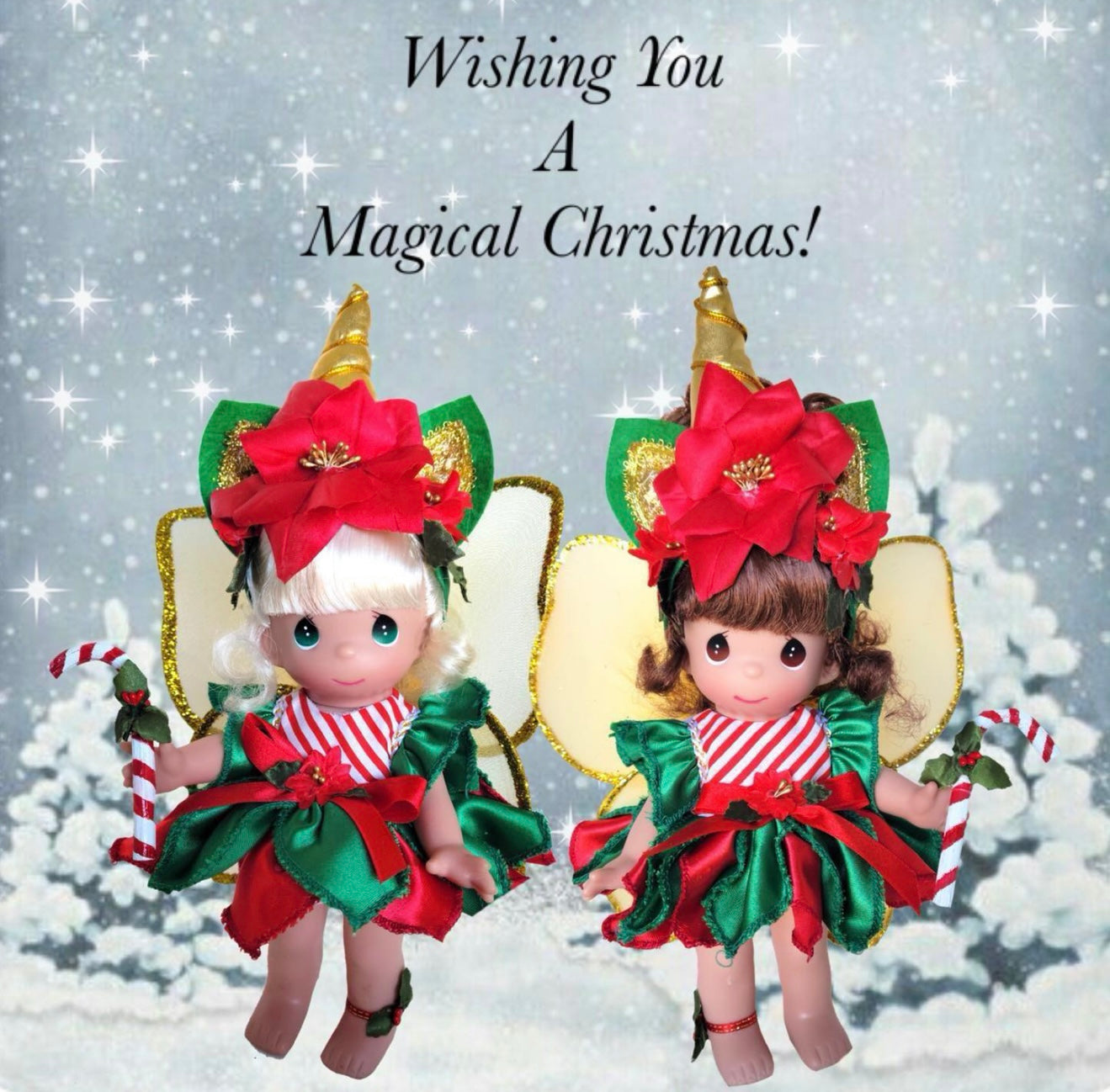BUY ONE GET ONE FREE Wishing You A Magical Christmas Brunette - 9” Dolls