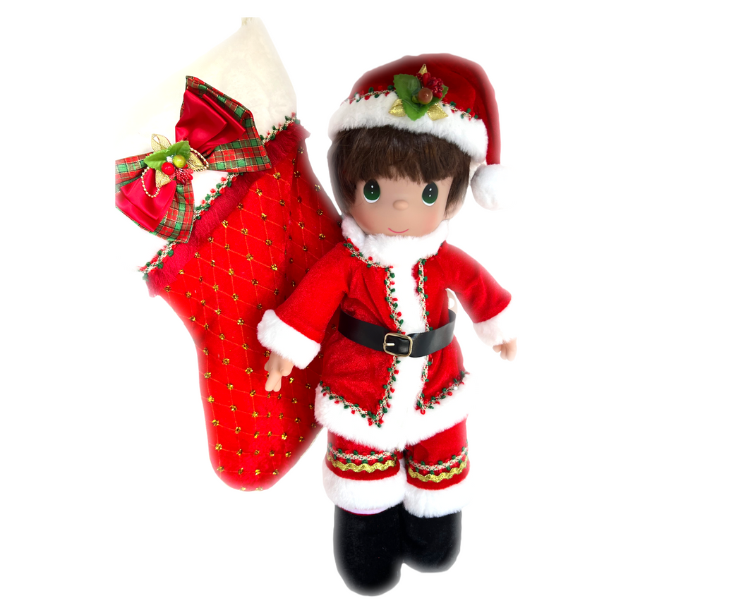 2024 Annual Christmas Stocking Doll May Your Heart Be Fillled With Joy & Blessing - Boy 16” Doll