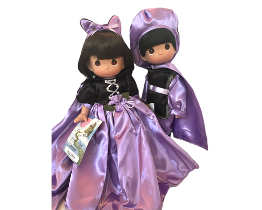 LIMITED EDITION Halloween Purple Cat Snow White & Prince 12” Doll Set