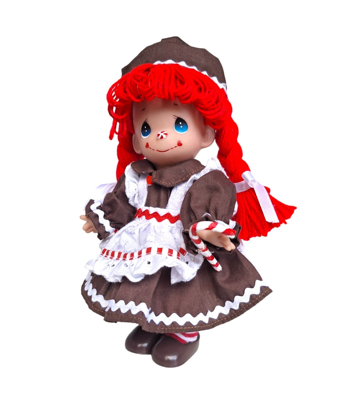 raggedy ann red dress Vintage Doll Check Heart Chest Plush Stuffed Toy Classic striped leggings This particular Raggedy Ann is