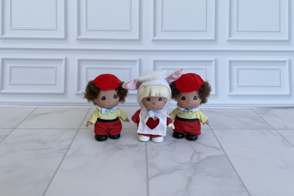 5" rabbit & Tweedledum & Tweedle Dee set - Alice in Wonderland