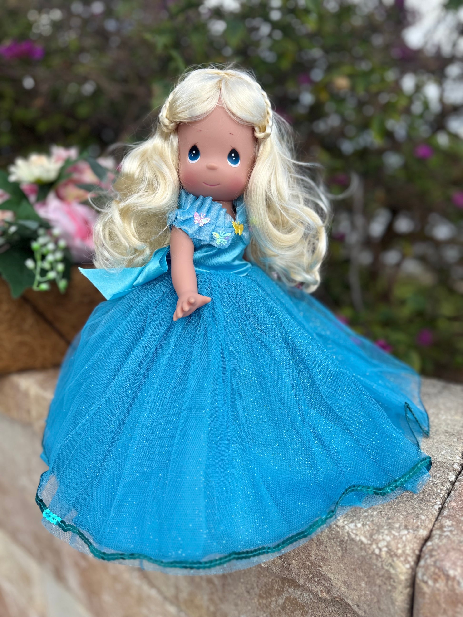 Blue Butterfly Cinderella 12” - Doll SIGNED BY LINDA RICK FREE DOLL STAND