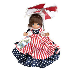 SPECIAL SIGNED By Linda Rick Patriotic Parasol Girl- 12” Doll