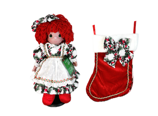 Have a Holly Dolly Christmas Stocking Doll - 16”Raggedy Ann Doll