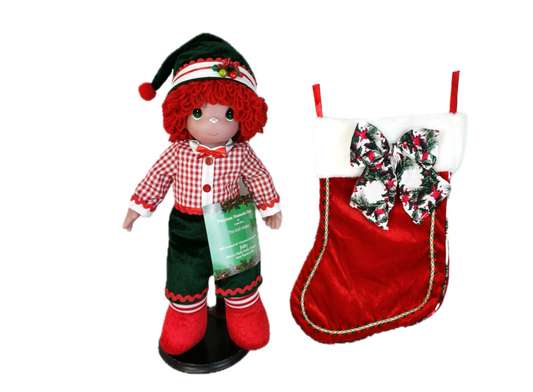 Have a Holly Dolly Christmas Stocking Doll - 16” Raggedy Andy Doll