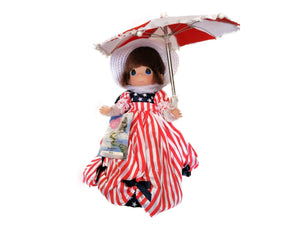 Patriotic Parasol Girl - 12” Doll