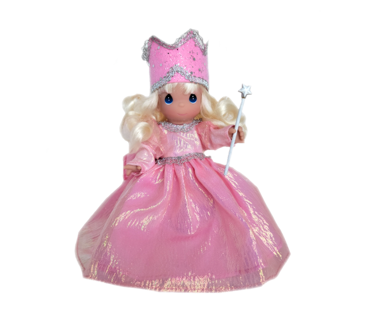The Doll Maker Glinda the Good Witch 7-inch vinyl doll in a pink gown with a matching crown and star wand.