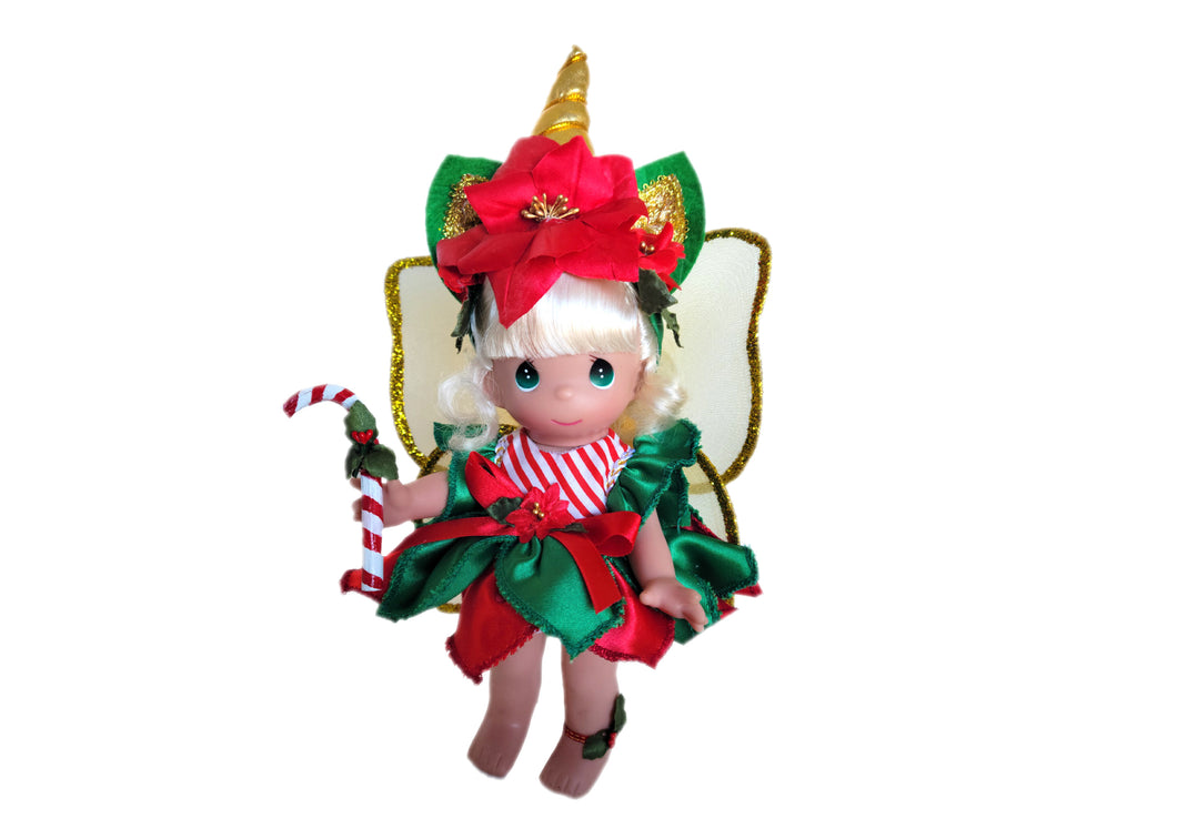 Wishing You A Magical Christmas Unicorn - Blonde 9” Doll