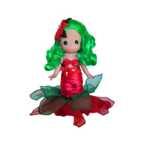Christmas Mermaid - Green - 9” Doll