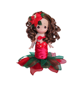 Christmas Mermaid - Brunette - 9” Doll
