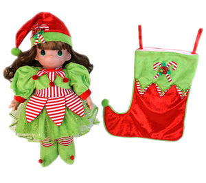 BLACK FRIDAY SPECIAL Candy Cane Wishes and Mistletoe Kisses - 2022 Annual Christmas 16” Stocking Doll - Jingle - Girl Doll